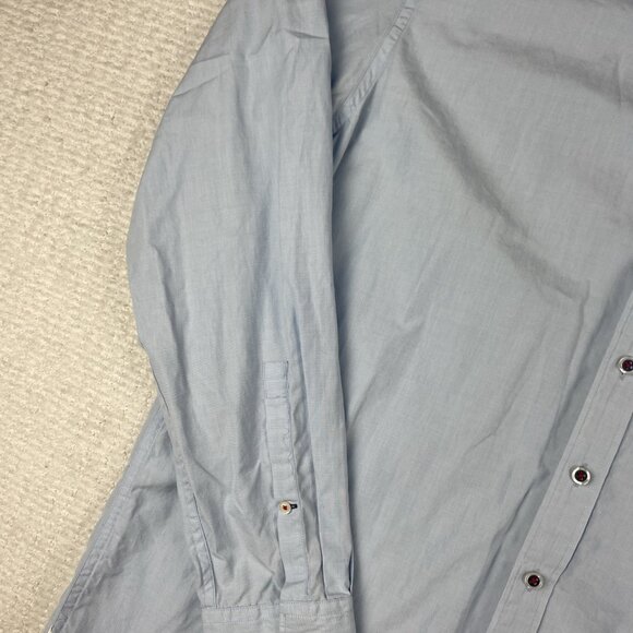 Thomas Pink Shirt Mens Special Edition Long Sleeve Blue Union Jack Logo Size XXL - Picture 5 of 16